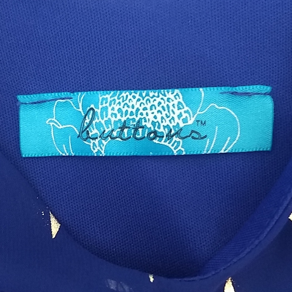 Buttons Royal Blue Dress - Picture 6 of 7